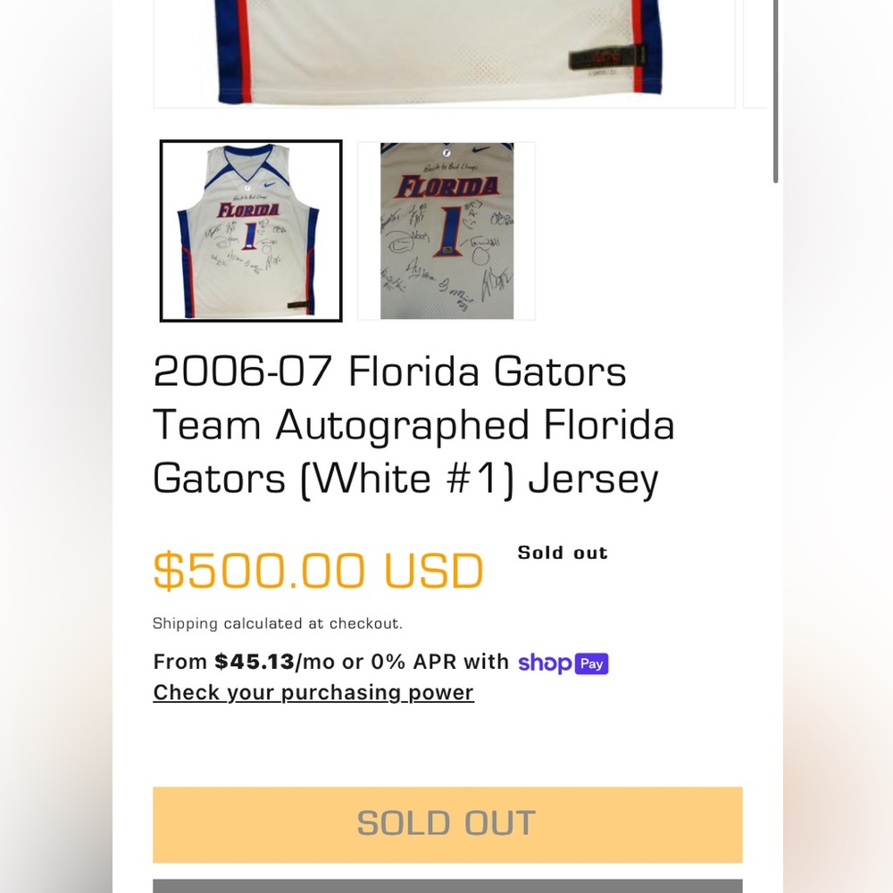 Florida Gators White and Blue Basketball Jersey - Picture 2 of 16